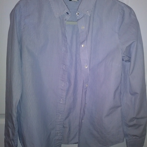 J. Crew Tops - J C Crew. Blue striped/Button Down shirt,size 4